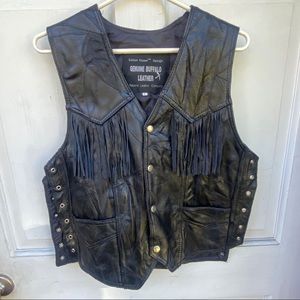 Genuine Buffalo Leather Vest, Size M